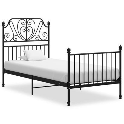 Cadru de pat, negru, 90x200 cm, metal  GartenMobel Dekor