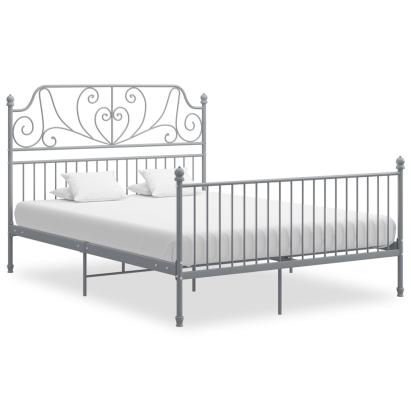 Cadru de pat, gri, 160x200 cm, metal GartenMobel Dekor