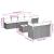 Set mobilier de grădină cu perne, 8 piese, negru, poliratan GartenMobel Dekor