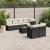 Set mobilier de grădină cu perne, 8 piese, negru, poliratan GartenMobel Dekor