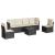 Set canapele de grădină cu perne, 7 piese, negru, poliratan GartenMobel Dekor