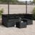 Set canapele de grădină cu perne, 7 piese, negru, poliratan GartenMobel Dekor