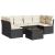 Set canapele de grădină cu perne, 7 piese, negru, poliratan GartenMobel Dekor
