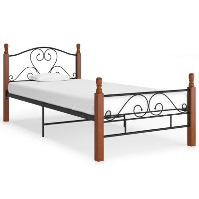 Cadru de pat, negru, 90x200 cm, metal GartenMobel Dekor
