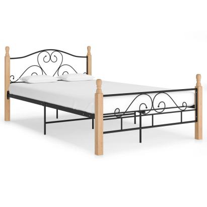 Cadru de pat, negru, 120x200 cm, metal GartenMobel Dekor