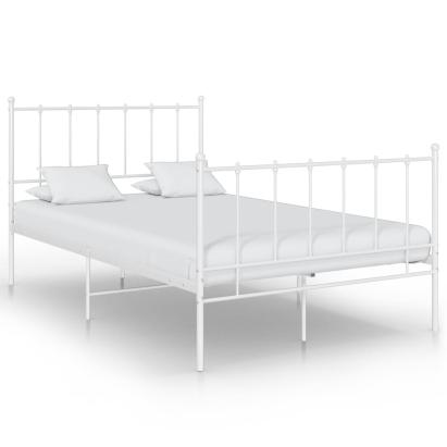 Cadru de pat, alb, 120x200 cm, metal GartenMobel Dekor