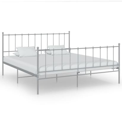Cadru de pat, gri, 200x200 cm, metal GartenMobel Dekor