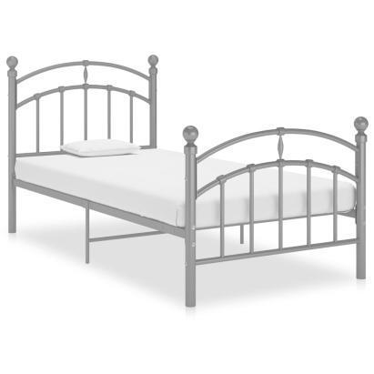 Cadru de pat, gri, 90x200 cm, metal GartenMobel Dekor