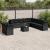 Set canapele de grădină, 12 piese, cu perne, negru, poliratan GartenMobel Dekor