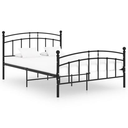 Cadru de pat, negru, 200 x 200 cm, metal GartenMobel Dekor
