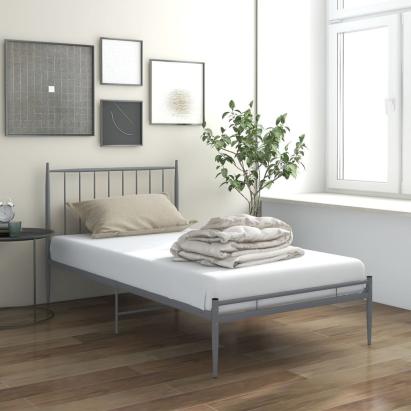 Cadru de pat, gri, 100x200 cm, metal GartenMobel Dekor