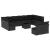 Set mobilier de grădină cu perne, 13 piese, negru, poliratan GartenMobel Dekor