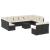 Set mobilier de grădină cu perne, 13 piese, negru, poliratan GartenMobel Dekor