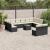 Set mobilier de grădină cu perne, 13 piese, negru, poliratan GartenMobel Dekor