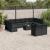 Set mobilier de grădină cu perne, 13 piese, negru, poliratan GartenMobel Dekor