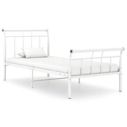 Cadru de pat, alb, 100x200 cm, metal GartenMobel Dekor