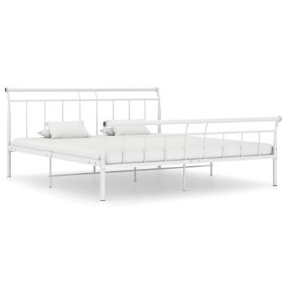 Cadru de pat, alb, 160x200 cm, metal GartenMobel Dekor