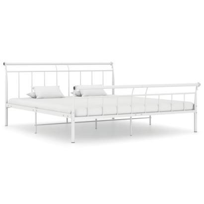 Cadru de pat, alb, 200x200 cm, metal GartenMobel Dekor