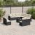 Set canapele de grădină, 12 piese, cu perne, negru, poliratan GartenMobel Dekor