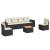 Set canapele de grădină cu perne, 7 piese, negru, poliratan GartenMobel Dekor