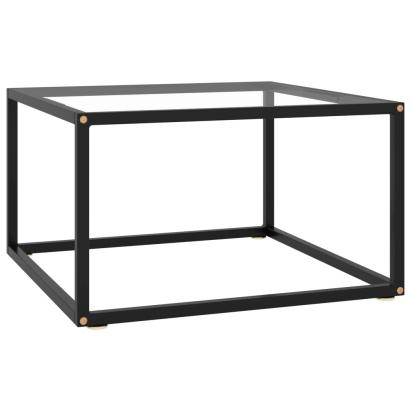 Măsuță de cafea, negru, 60x60x35 cm, sticlă securizată GartenMobel Dekor