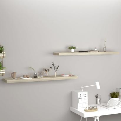 Rafturi perete suspendate, 2 buc., stejar, 120x23,5x3,8 cm, MDF GartenMobel Dekor
