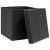 Cutii depozitare cu capac, 4 buc., negru, 28x28x28 cm GartenMobel Dekor
