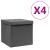 Cutii depozitare cu capac, 4 buc., gri, 28x28x28 cm GartenMobel Dekor