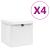 Cutii depozitare cu capace, 4 buc., alb, 28x28x28 cm GartenMobel Dekor