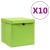 Cutii depozitare cu capace, 10 buc., verde, 28x28x28 cm GartenMobel Dekor