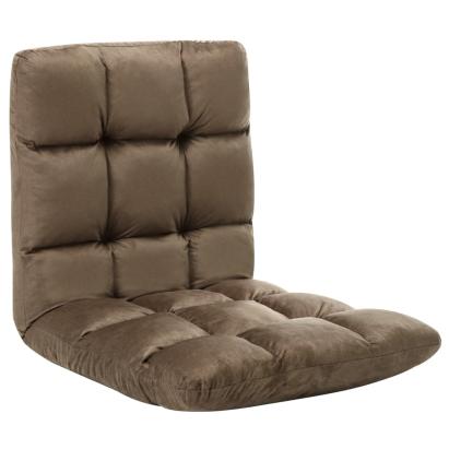 Scaun de podea pliabil, gri taupe, microfibră GartenMobel Dekor