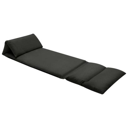 Scaun de podea pliabil, negru, microfibră GartenMobel Dekor