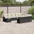 Set canapele de grădină cu perne, 11 piese, negru, poliratan GartenMobel Dekor