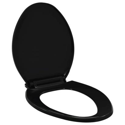 Capac WC cu închidere silențioasă, eliberare rapidă, negru GartenMobel Dekor