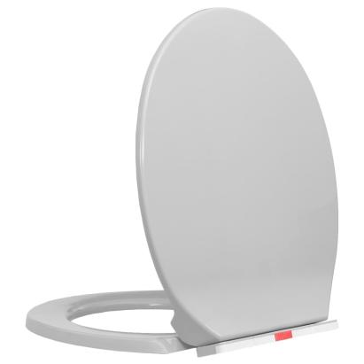 Capac WC cu închidere silențioasă, eliberare rapidă, gri, oval GartenMobel Dekor