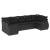 Set canapele de grădină cu perne, 7 piese, negru, poliratan GartenMobel Dekor