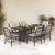 Set mobilier de grădină cu perne, 7 piese, negru, poliratan GartenMobel Dekor