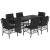 Set mobilier de grădină cu perne, 7 piese, negru, poliratan GartenMobel Dekor