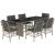 Set mobilier de grădină cu perne, 7 piese gri deschis poliratan GartenMobel Dekor