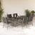 Set mobilier de grădină cu perne, 7 piese gri deschis poliratan GartenMobel Dekor