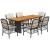 Set mobilier de grădină cu perne, 7 piese, negru, poliratan GartenMobel Dekor