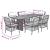 Set mobilier de grădină cu perne, 7 piese, negru, poliratan GartenMobel Dekor