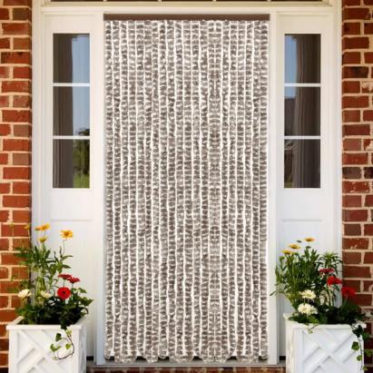 Perdea pentru insecte, gri taupe și alb, 90 x 220 cm, chenille GartenMobel Dekor