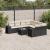 Set mobilier de grădină cu perne, 9 piese, negru, poliratan GartenMobel Dekor