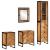 Set mobilier de baie, 4 piese, fier și lemn masiv de acacia GartenMobel Dekor