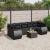 Set mobilier de grădină cu perne, 8 piese, negru, poliratan GartenMobel Dekor