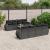 Set mobilier de grădină cu perne, 9 piese, negru, poliratan GartenMobel Dekor