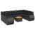 Set canapele de grădină cu perne, 10 piese, negru, poliratan GartenMobel Dekor
