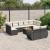 Set canapele de grădină cu perne, 10 piese, negru, poliratan GartenMobel Dekor