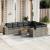 Set mobilier de grădină cu perne, 10 piese, gri, poliratan GartenMobel Dekor